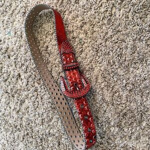 Red Studded Women's Belt